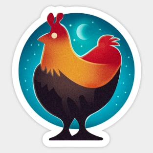 Chicken moonlight Sticker